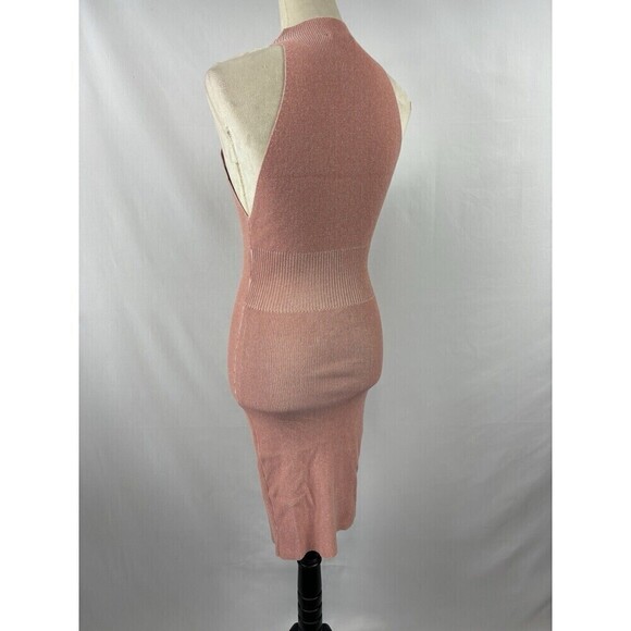 Ronny Kobo Sleeveless Sweater Dress Pink Cream Medium Cut Away - Picture 3 of 8